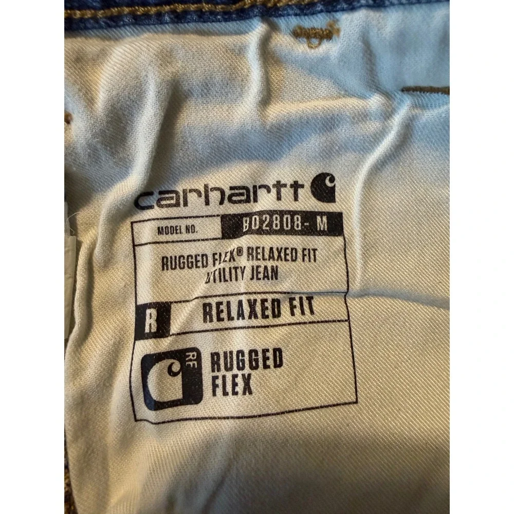 Carhartt Rugged Flex Relaxed Fit Utility Jeans Mens 36x34 Blue Denim BD2808-M